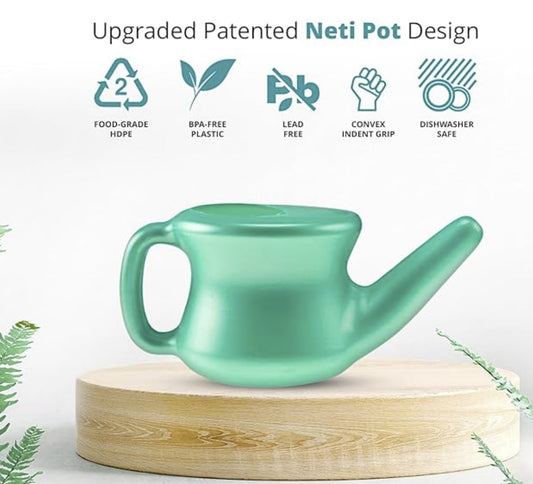 Neti Travel Pot - Nasal Cleansing Pot Plastic Travel Model by Ancient Secrets
