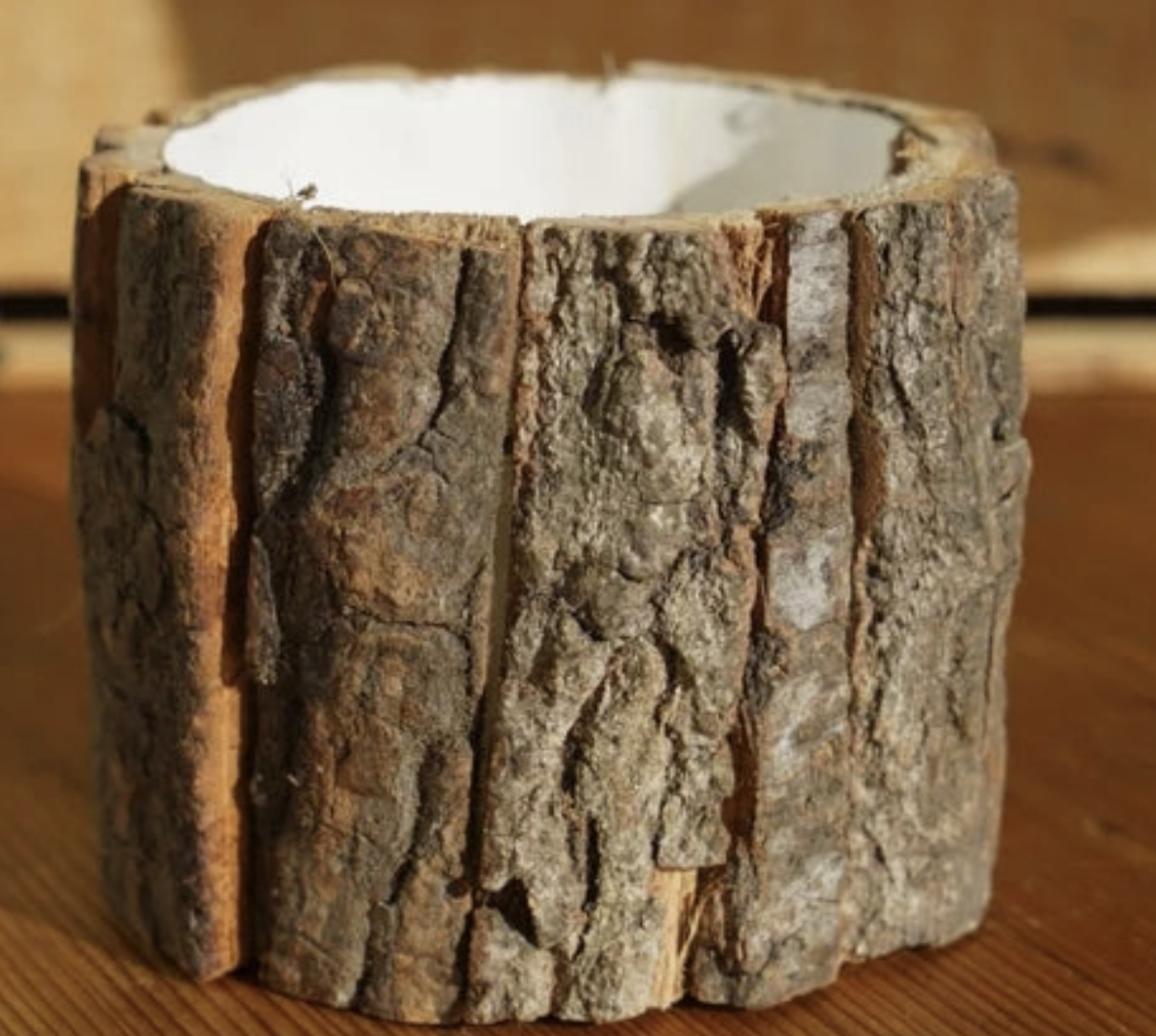 Wood Bark Candle Holder