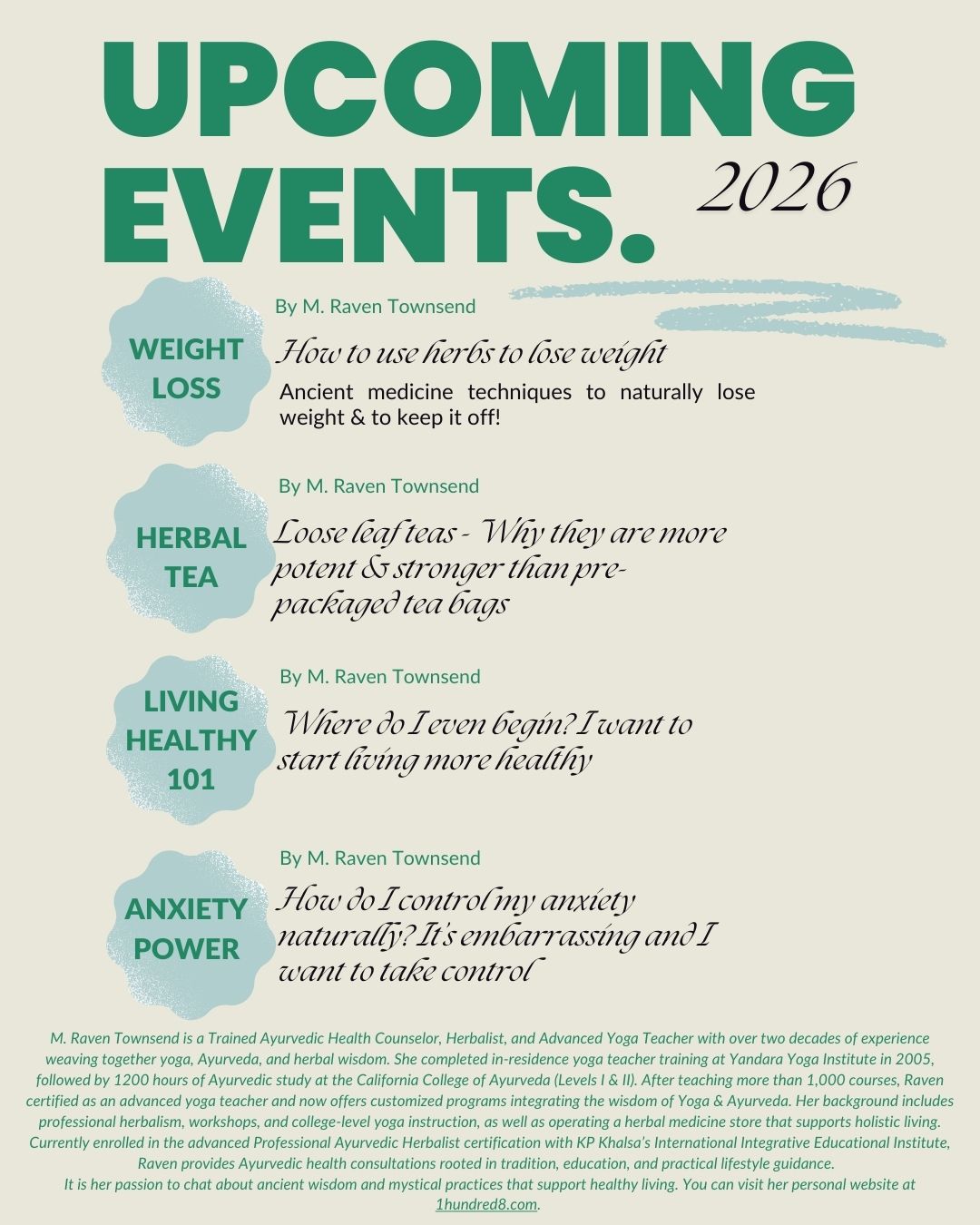 Upcoming Special Events 2026