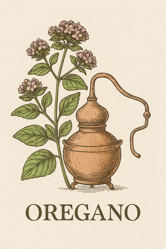 Botanical distillation of Oregano AI generated by Raven Townsend