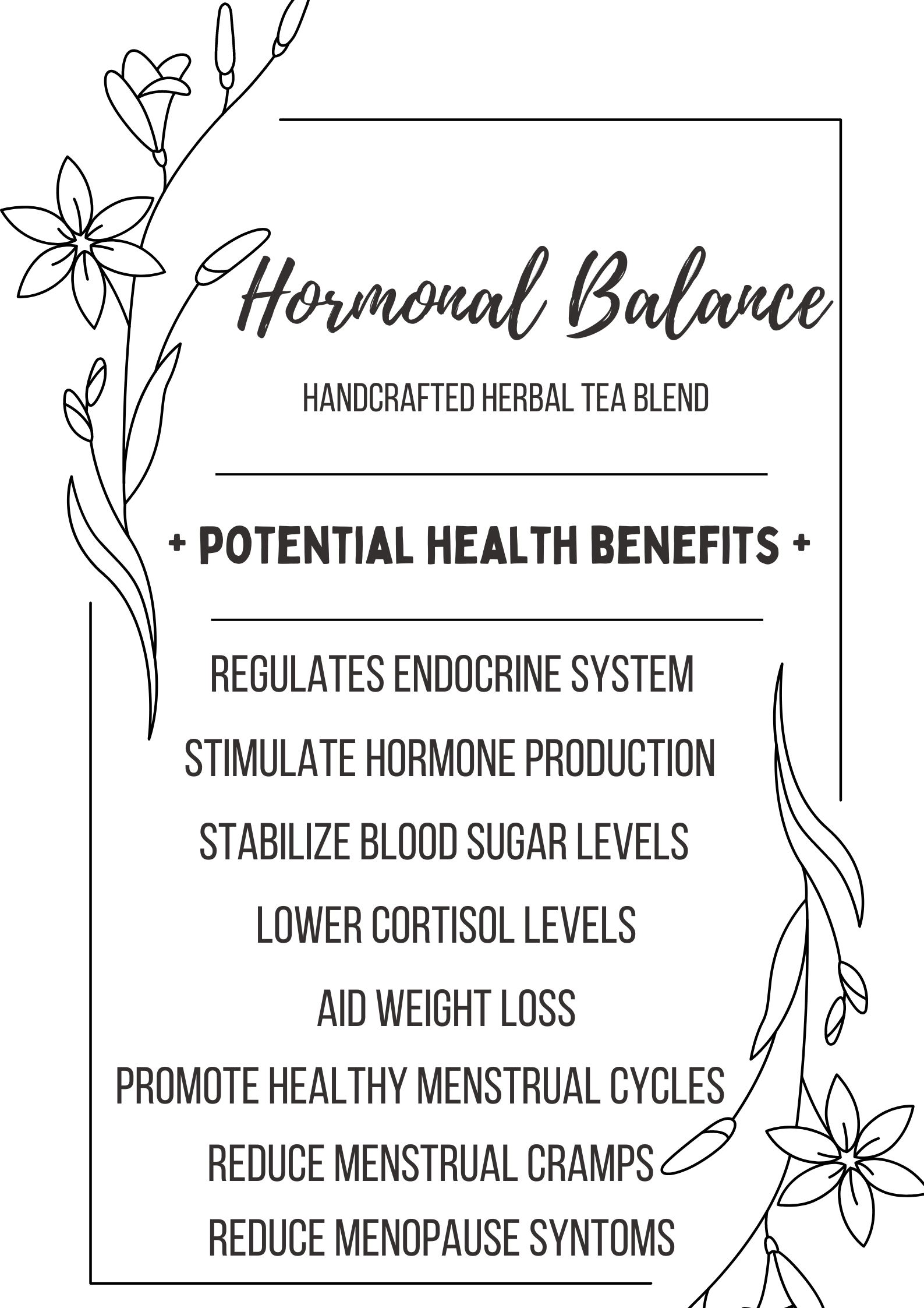 Hormonal Balance Handcrafted Herbal Tea Blend