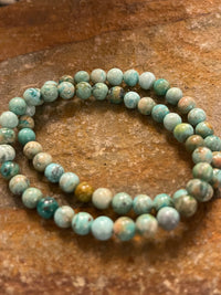 Natural Turquoise Stretch Bracelet (6mm beads)