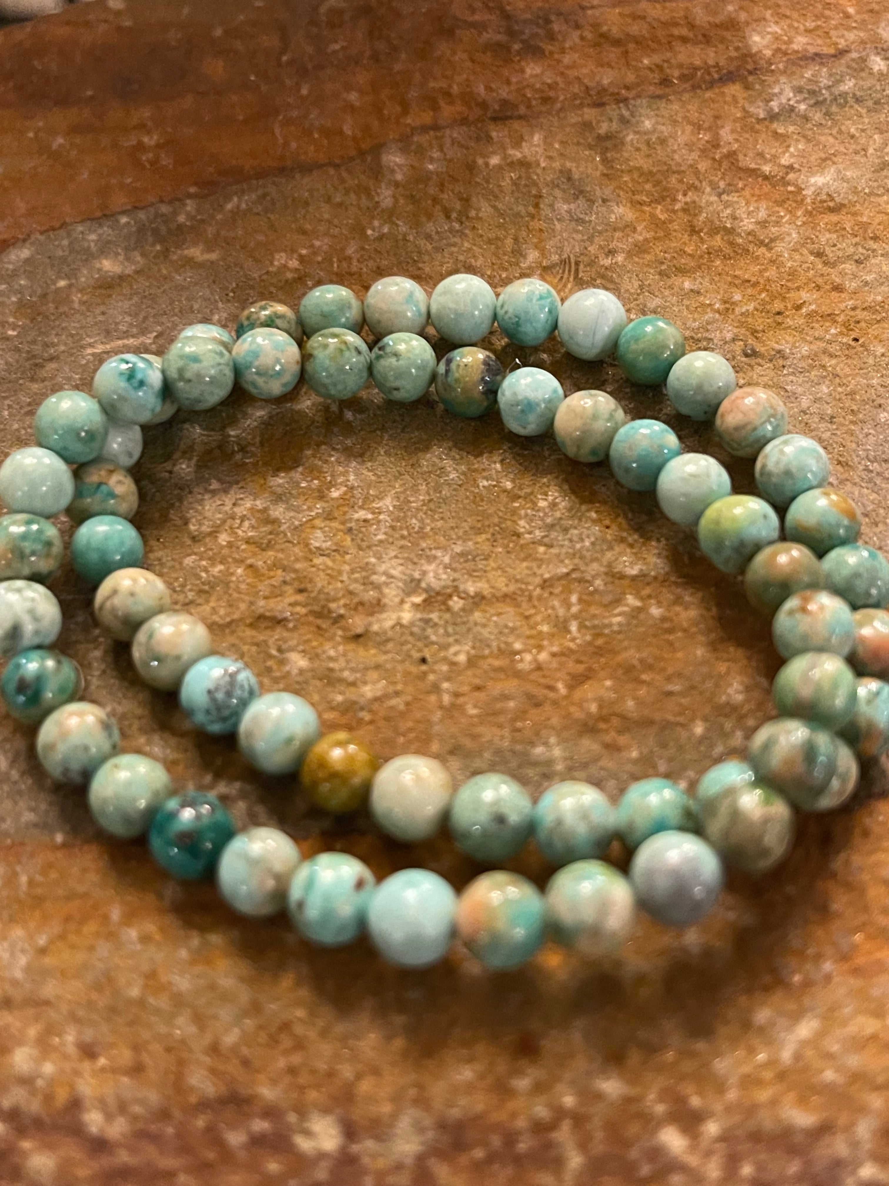 Natural Turquoise Stretch Bracelet (6mm beads)