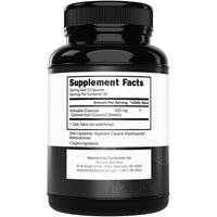 Organic Activated Charcoal Pills From Coconut(120 Capsules)