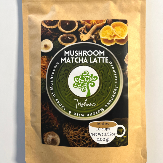 6-in-1 Mushroom Matcha Latte Mix (Non-dairy, 3.52 oz)