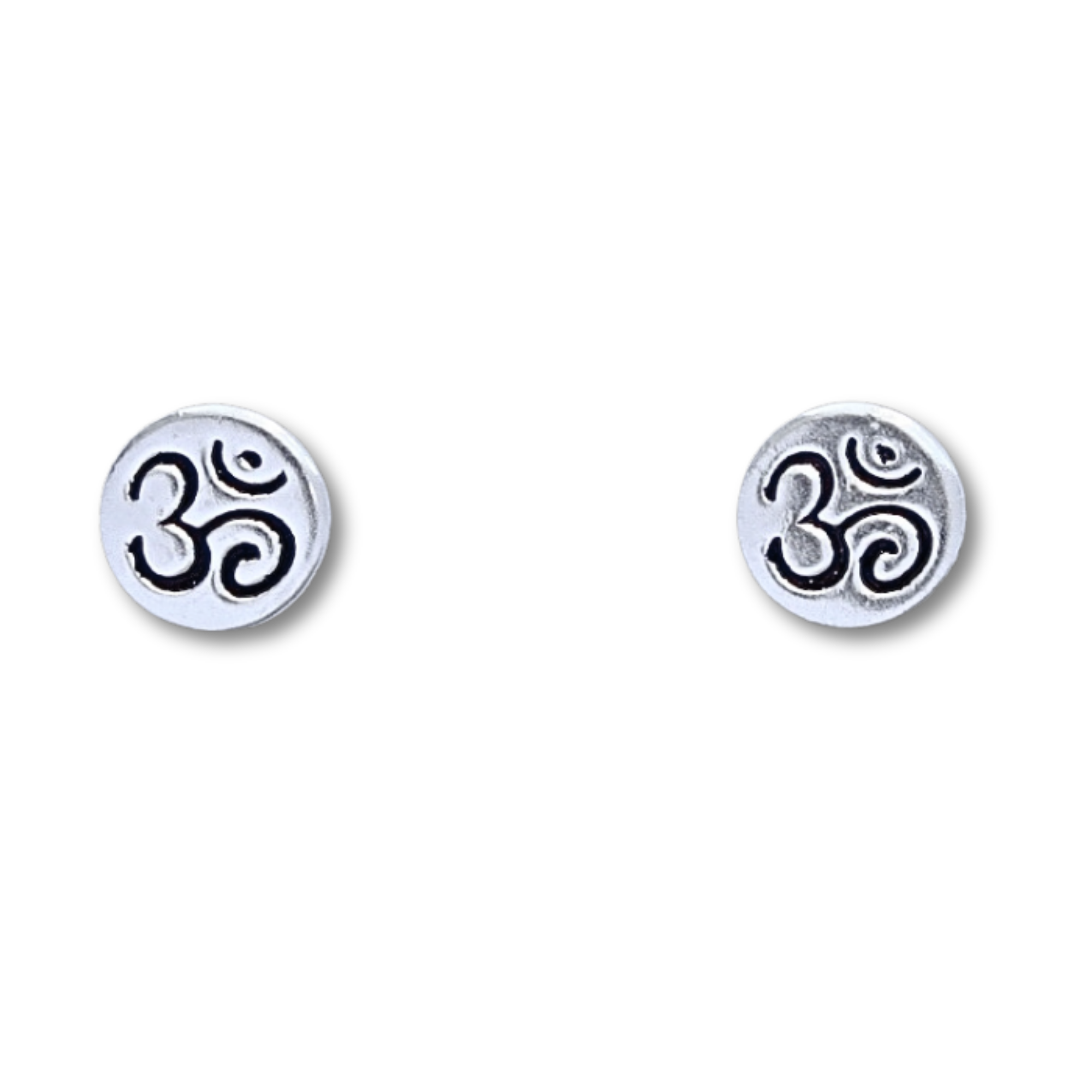 OM Symbol Stud/Post Earrings (925 Sterling Silver)