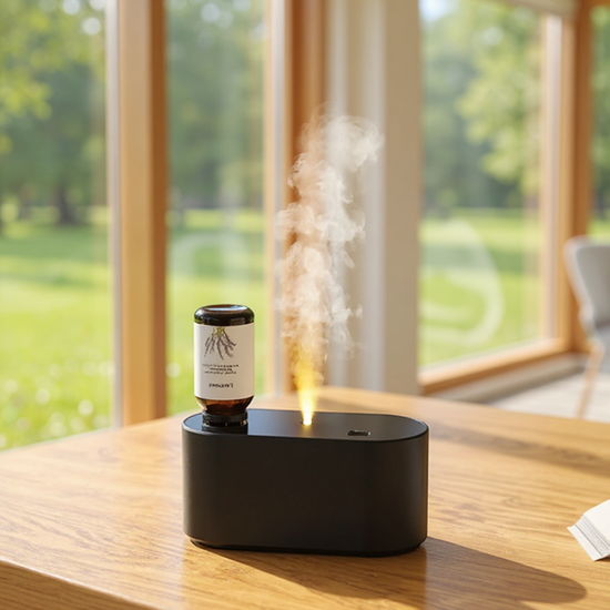 Waterless Essential Oil Diffuser with subtle candlelight "flame"!