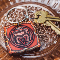 Root Chakra Wooden Keychain
