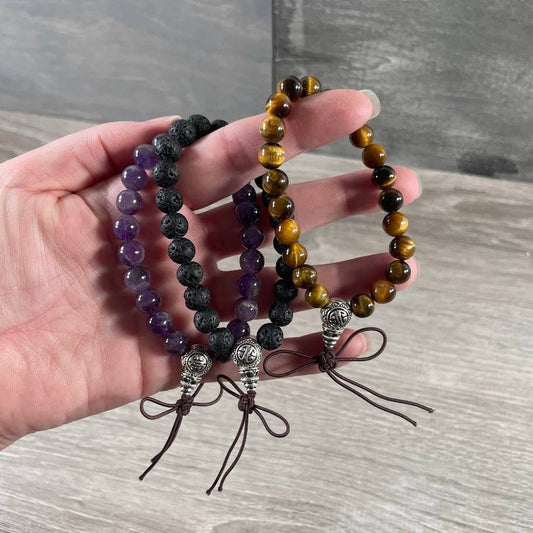 Assorted Gemstone Mala Bracelets for Yoga & Meditation