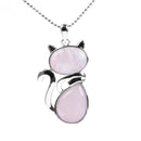 Gemstone Cat-shaped Pendant Necklace