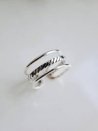 Sterling Silver Triple Adjustable Ring (Size 6)
