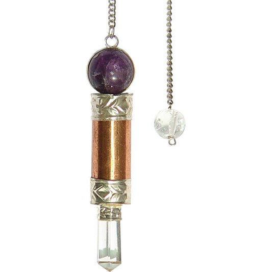 Copper Pendulum With Amethyst Ball