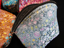Brocade Satin Zipper Pouch with Cotton Lining - Large