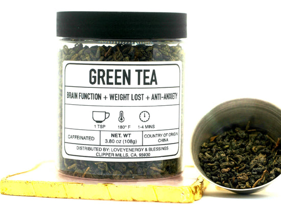 Green Tea Loose Leaf Tea  - 2 oz (glass jar)