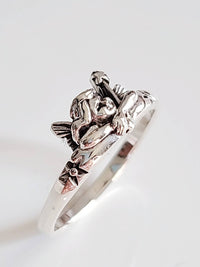Sterling Silver Guardian Angel Ring (Size 9)