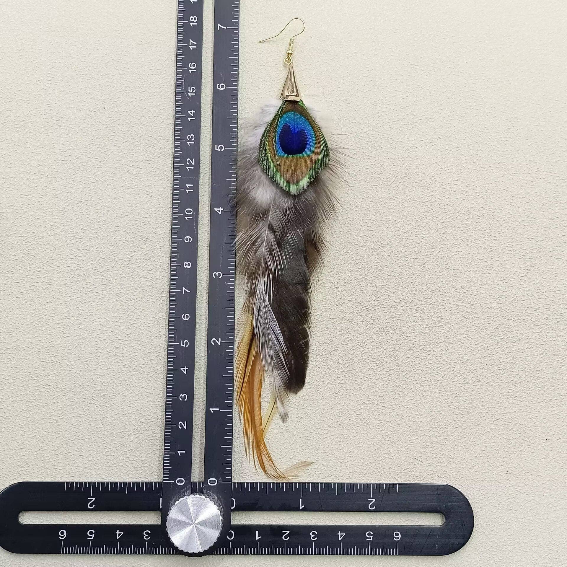 Peacock Feather Dangle Earrings