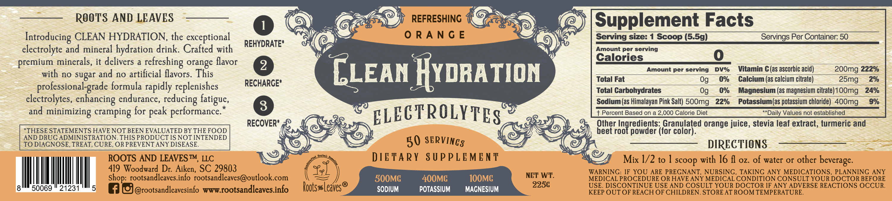 Electrolyte & Mineral Hydration - Made with real oranges!
