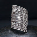 Hill Tribe Sterling Silver Etched Wrap Ring