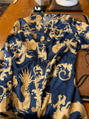 Blue Sapphire & Gold Dragon Vintage Robe