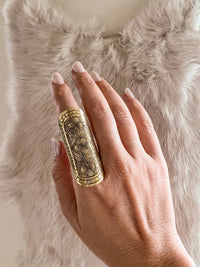 Long Etched Brass Ring