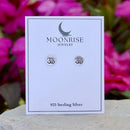 OM Symbol Stud/Post Earrings (925 Sterling Silver)