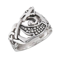 Celtic Knot Dragon - Sterling Silver Ring (Size 13)