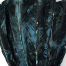 Custom Dyed Quill Feather, Ocean Blue & Black