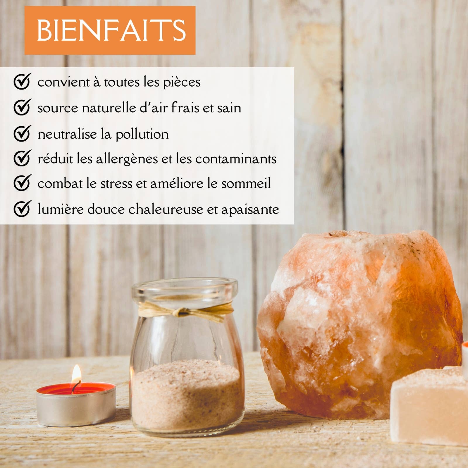 Himalaya Rock Salt Crystal - Tea Light Candle Holder