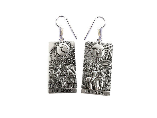 Tarot Earrings - Moon And Sun