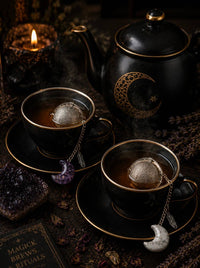 Crescent Moon Gemstone Tea Ball Infuser