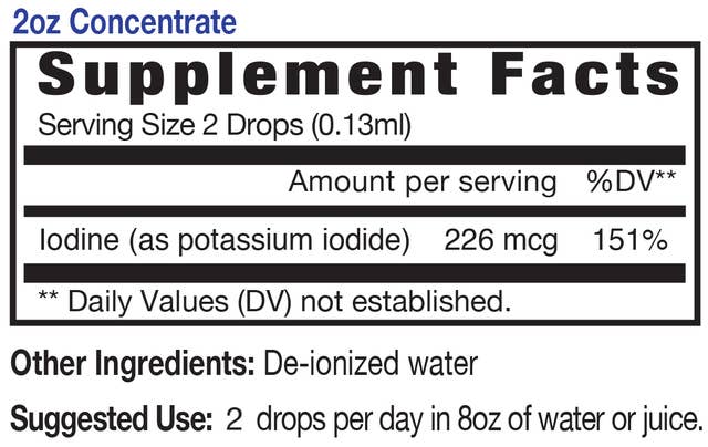 Liquid Iodine (2 ounce glass bottle)