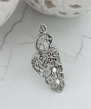 Peacock Filigree Sterling Silver Big Ring (Size 9)