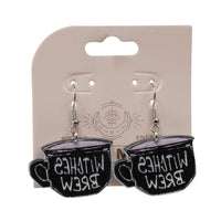 Witches Brew Wooden Acrylic Earrings