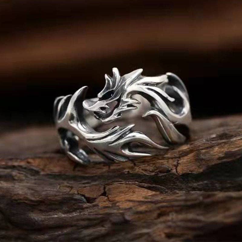 Dragon Titanium Steel Ring (Size 14)