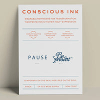 "Pause. Be Present" Sweatshirt with Matching Tattoo 3 Pack - Size Large, Dusk grey color