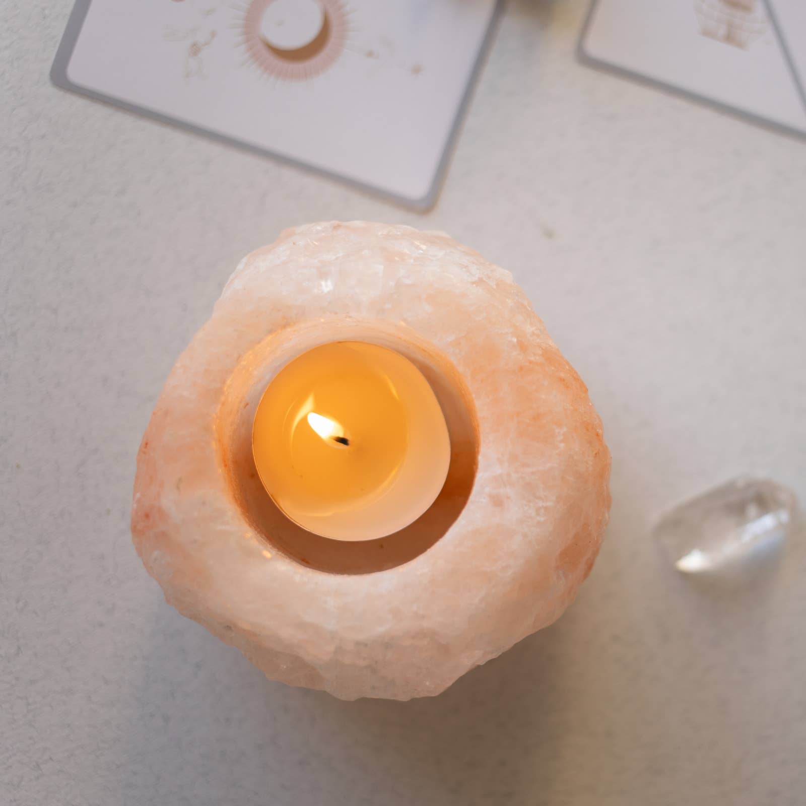 Himalaya Rock Salt Crystal - Tea Light Candle Holder