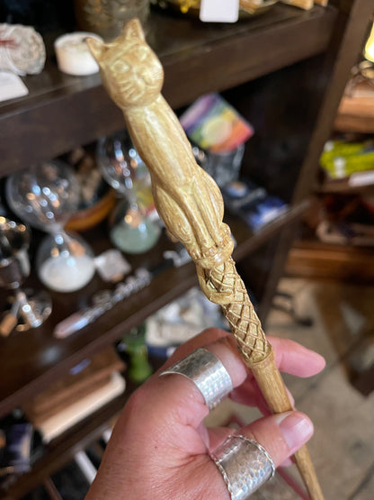 Mystic Cat Wooden Wand