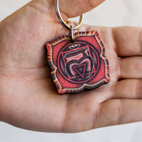 Root Chakra Wooden Keychain