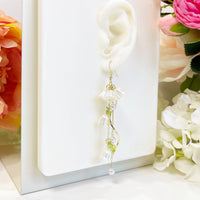 Lily Flower Earrings - Pearl, 925 Silver Post, 18k Gold Finish (Delicately Handmade)