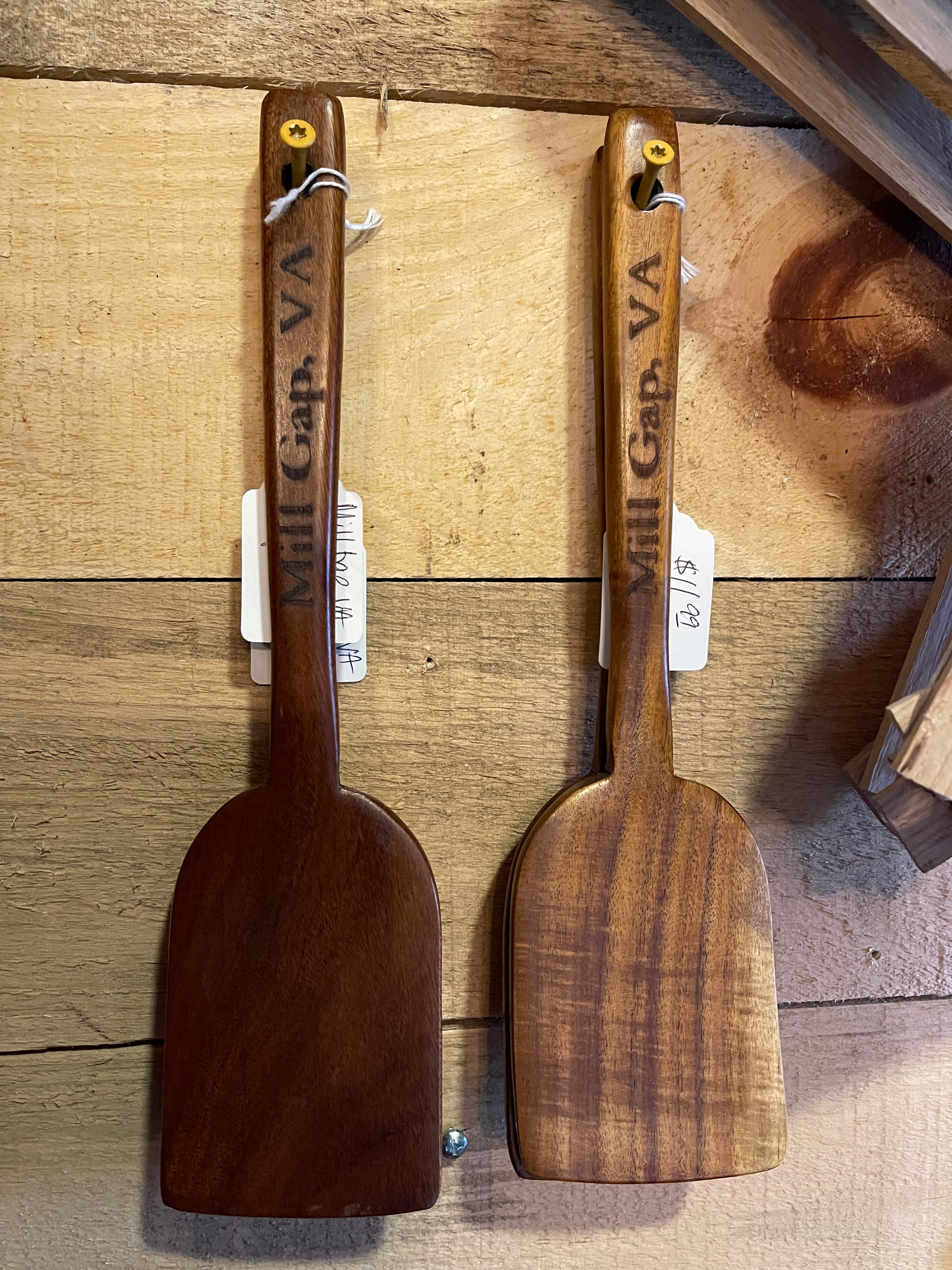 Wooden Spatula with Mill Gap, VA carved in the handle