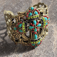 Mayan Cross Cuff Bracelet
