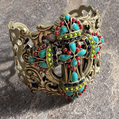 Mayan Cross Cuff Bracelet