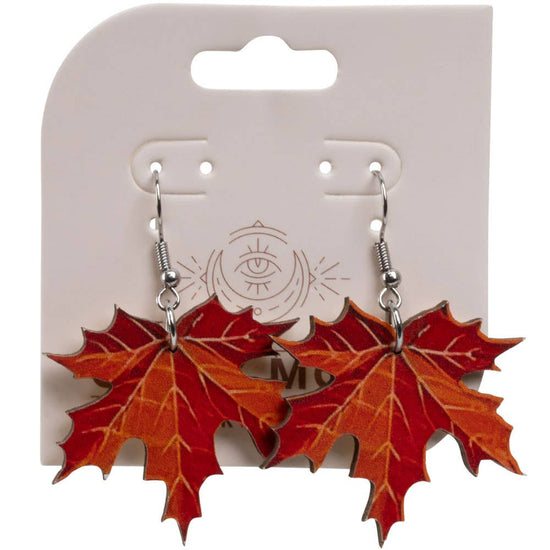 Maple Leaf Wooden Earrings