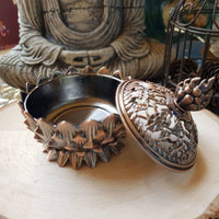 Cone Incense Holder - Lotus, Brass Metal Incense Burner