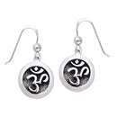 OM Sterling Silver Round Hook Earrings