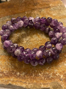 Amethyst Gemstone Bracelet (8mm beads)