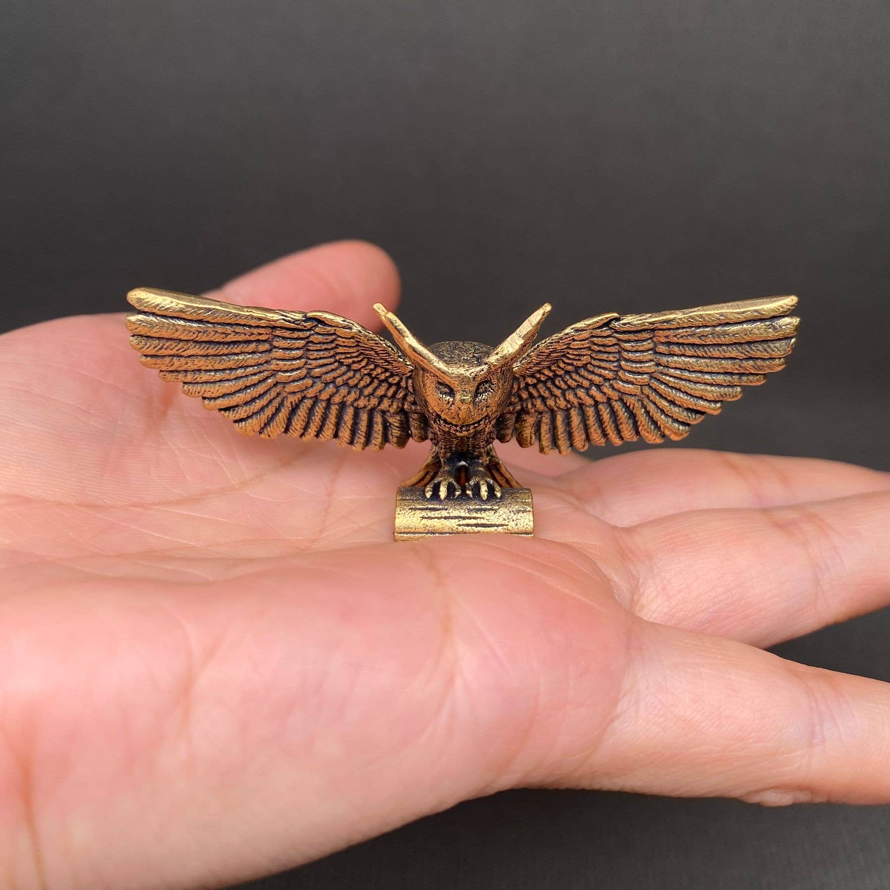 Brass Owl - Flying