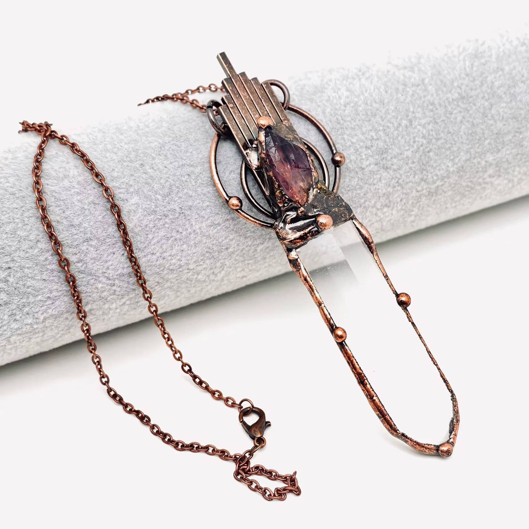 Stone Crystal Pendant Necklace