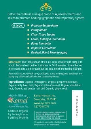 Detox Herbal Tea, Organic (4oz)