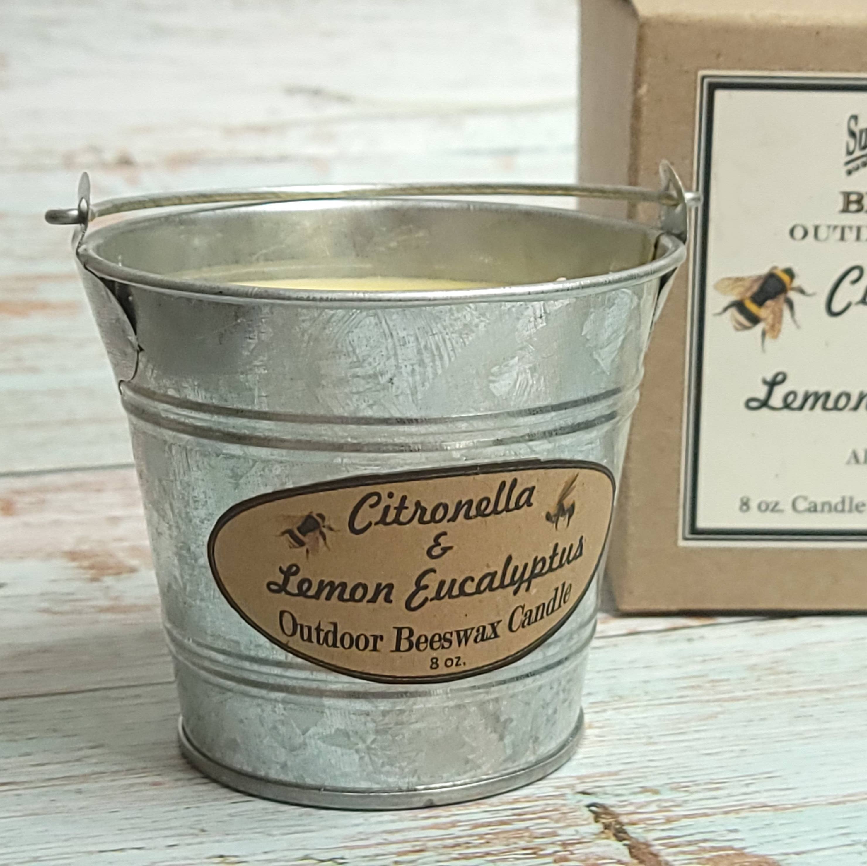 Citronella Mosquito Bucket Candle | Beeswax/Lemon Eucalyptus